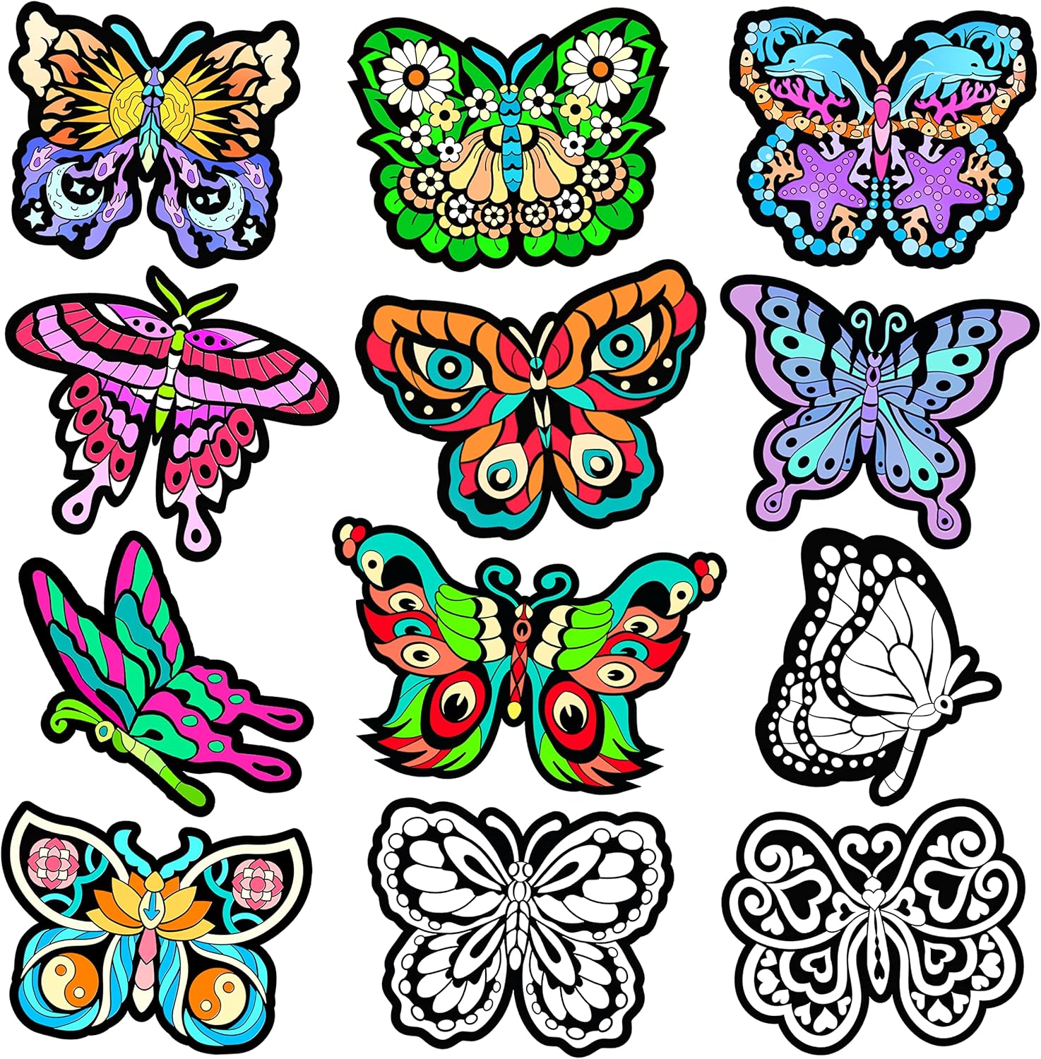 Velvet Butterflies for Coloring