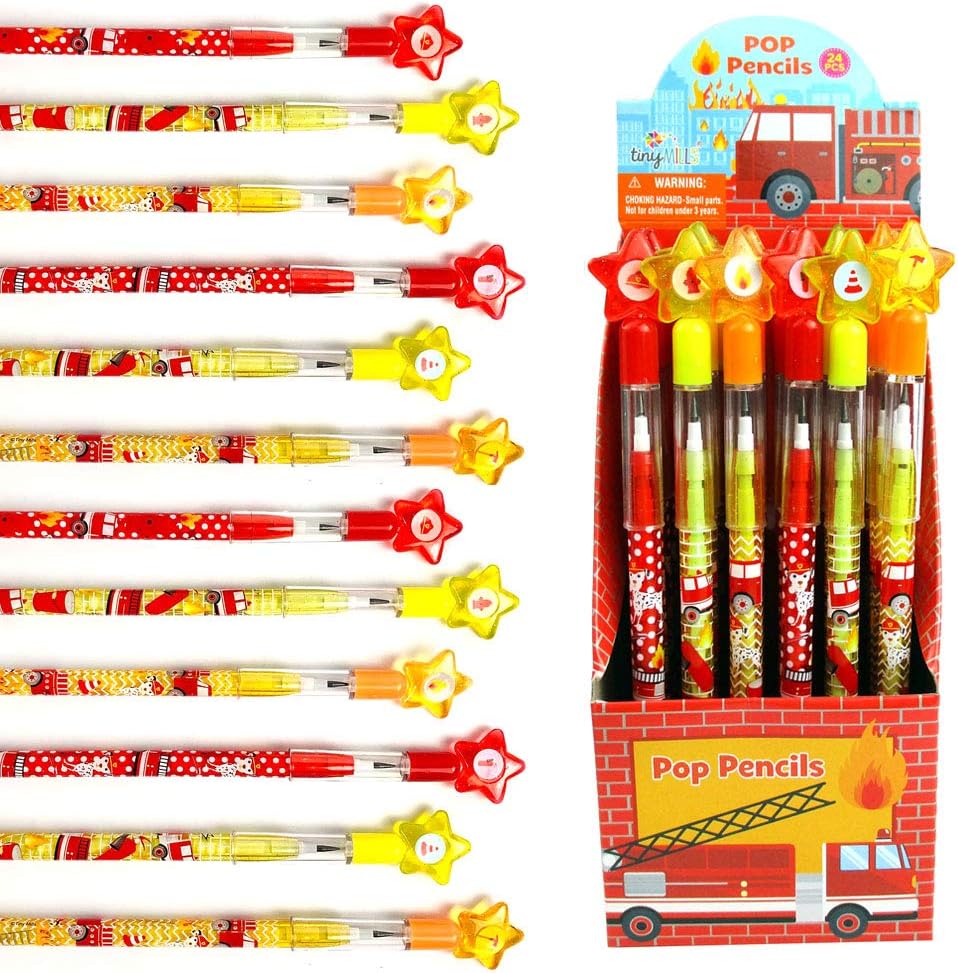 Firefighter Stacked Pencils (24)