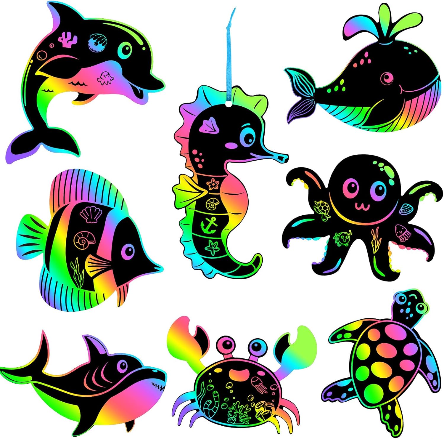 Ocean Animal Scratch Art Cards (36)