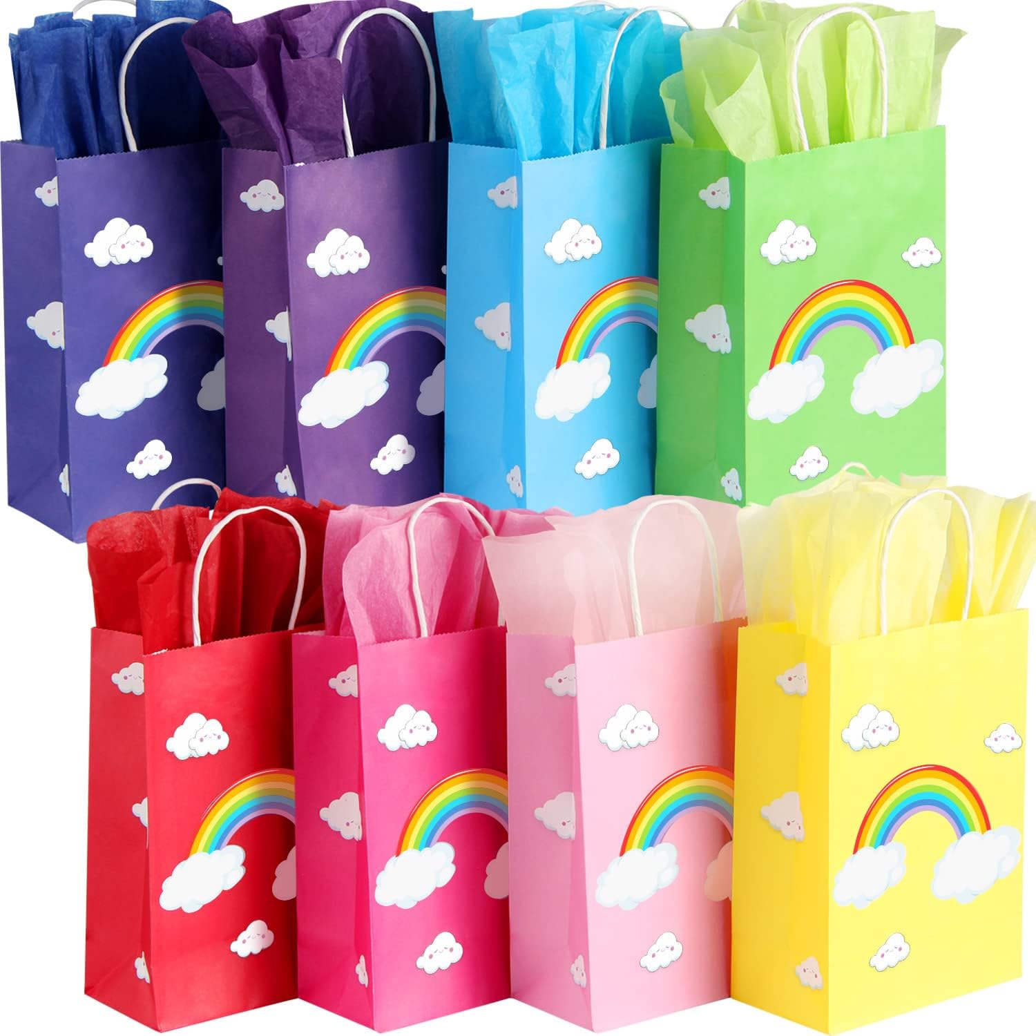 Rainbow Kraft Paper Goodie Bags (32)